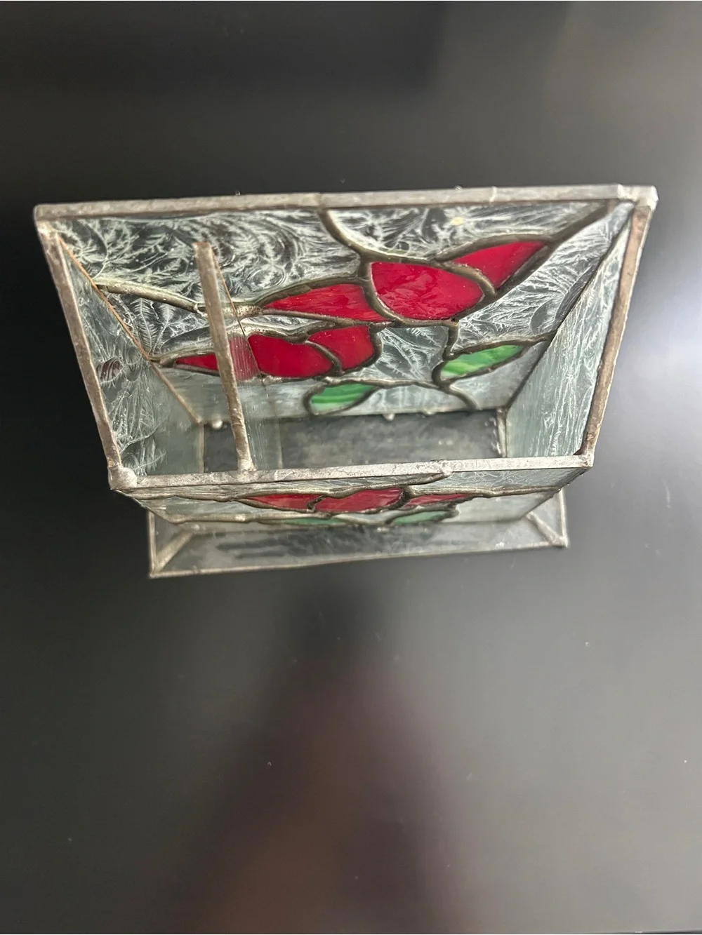 Artisanal Stained Glass Desk Organizer